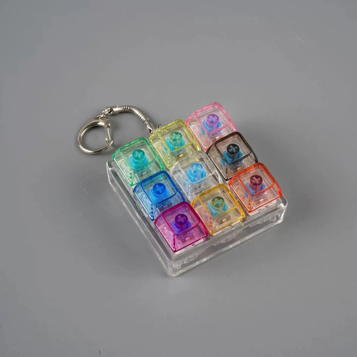 LED Light Keyboard Keychain Fidget Toy Clickable Button Stress Relief Portable Desk Accessory Office Decor Gift  Anxiety Relief