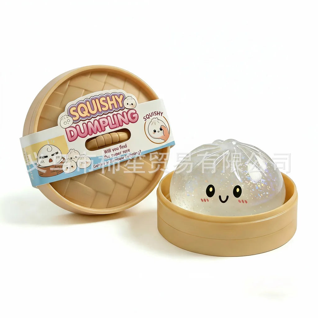 New Glitter Dumpling Glitter Dumpling Squishy with Box Dumplings Sensory Squeeze Toy for Stress Relief