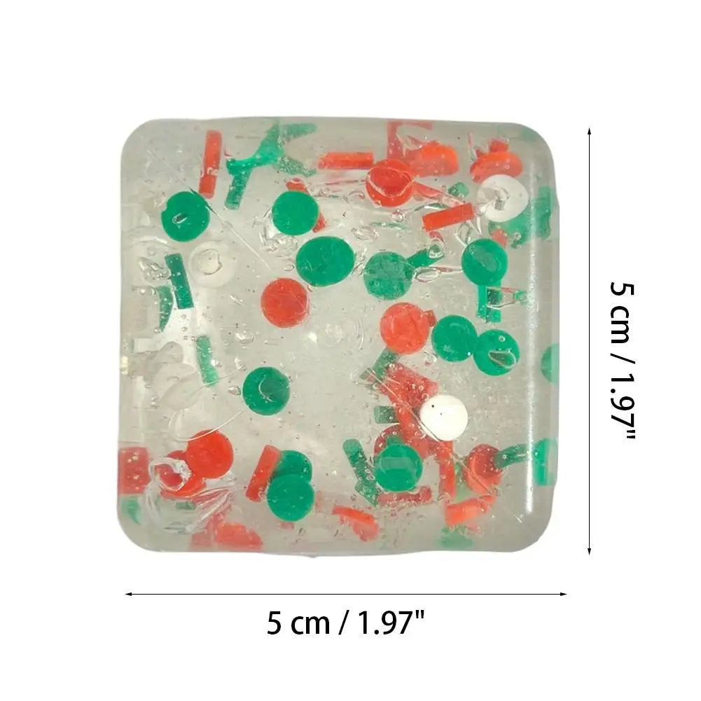 Christmas Maltose  Ice cubes Squeezable Gaint Squishy Sensory Stress Ball, Novelty Anxiety Relief Fidget Toy for Adults & Desk