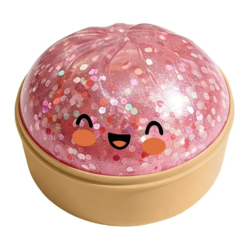 Premium Squishy Steamed Bun Dumpling Toy Slow Rising Glitter Stress Relief Ball Soft Stretchy Fidget Desk Toy Home Office Decor