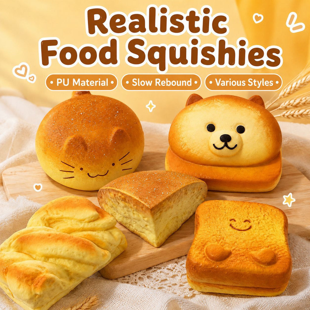 PU Slow-Rebound Realistic Bread Stress Relief Toy Squeeze Toy