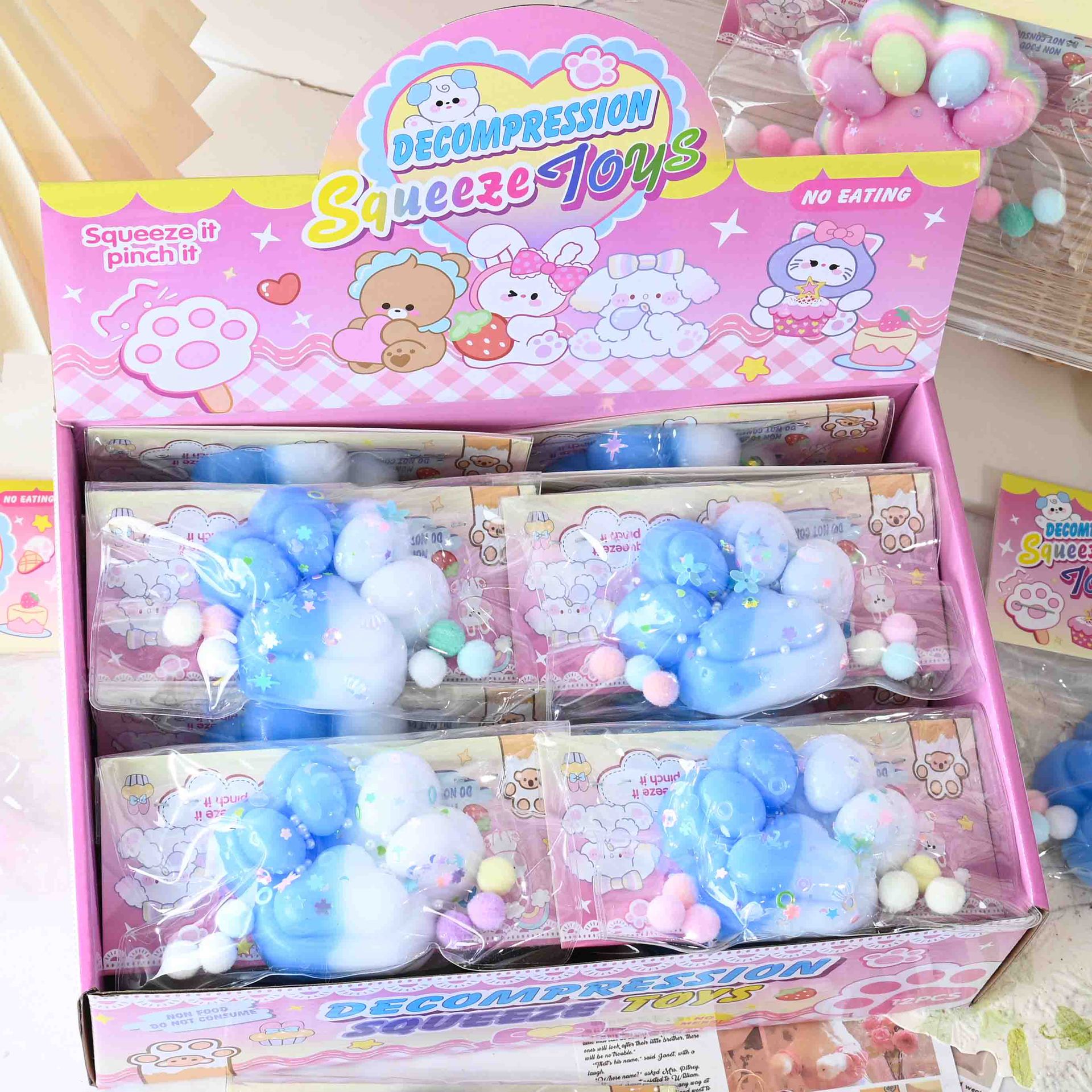 Super transparent crystal cat paw squeeze toy