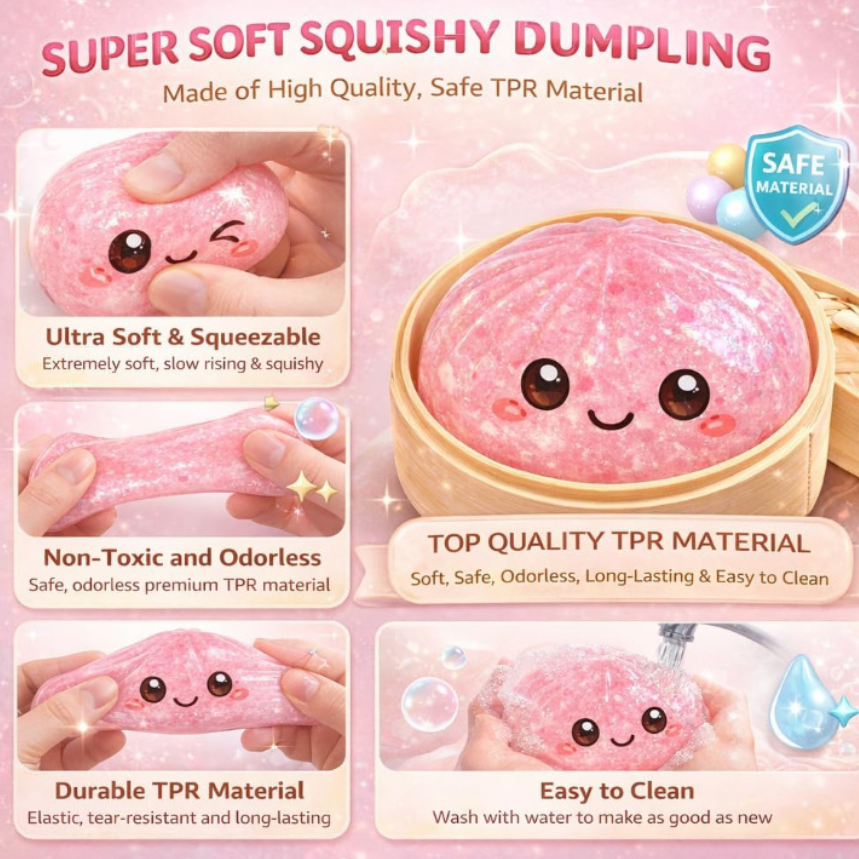 Glitter Dumpling Squishy Sensory Toy