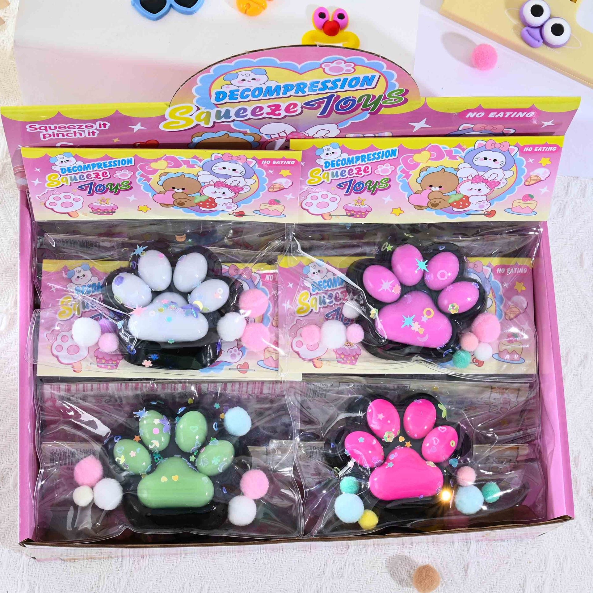 Super transparent crystal cat paw squeeze toy