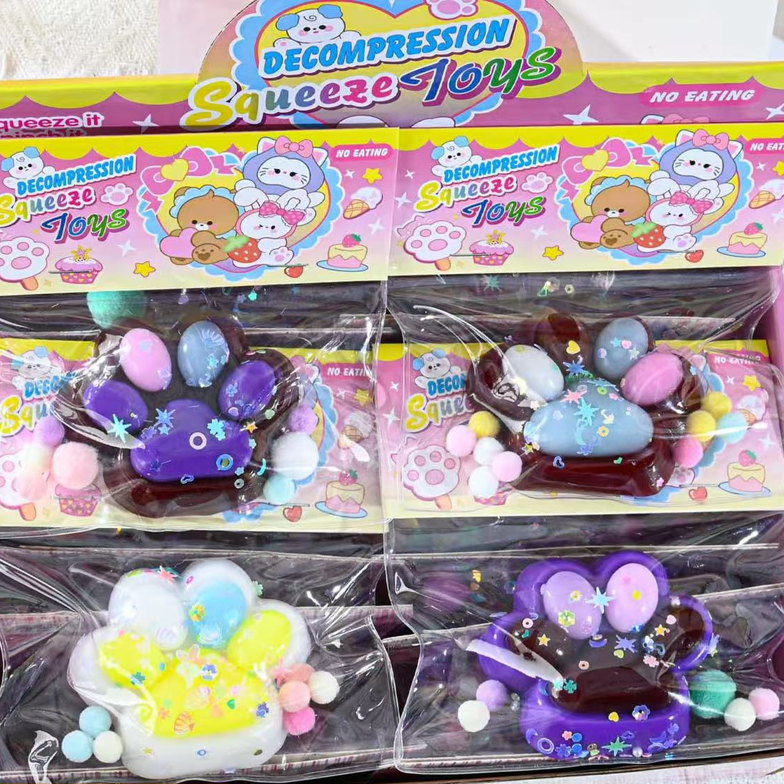 Super transparent crystal cat paw squeeze toy
