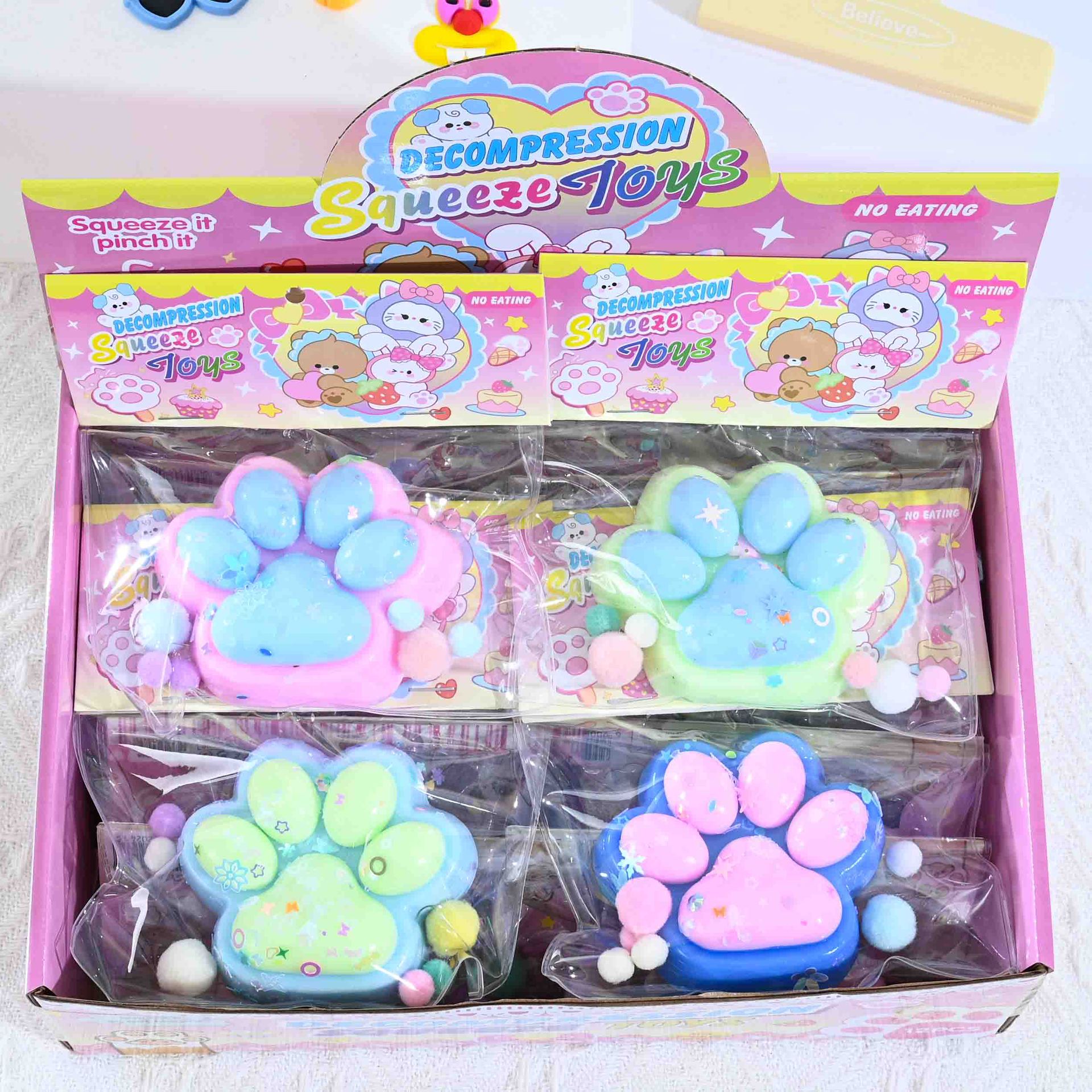 Super transparent crystal cat paw squeeze toy
