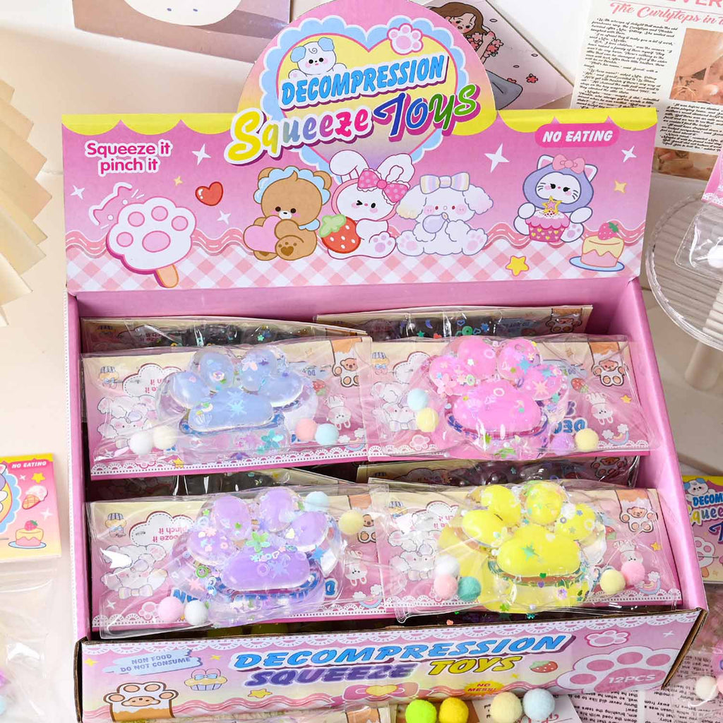Super transparent crystal cat paw squeeze toy