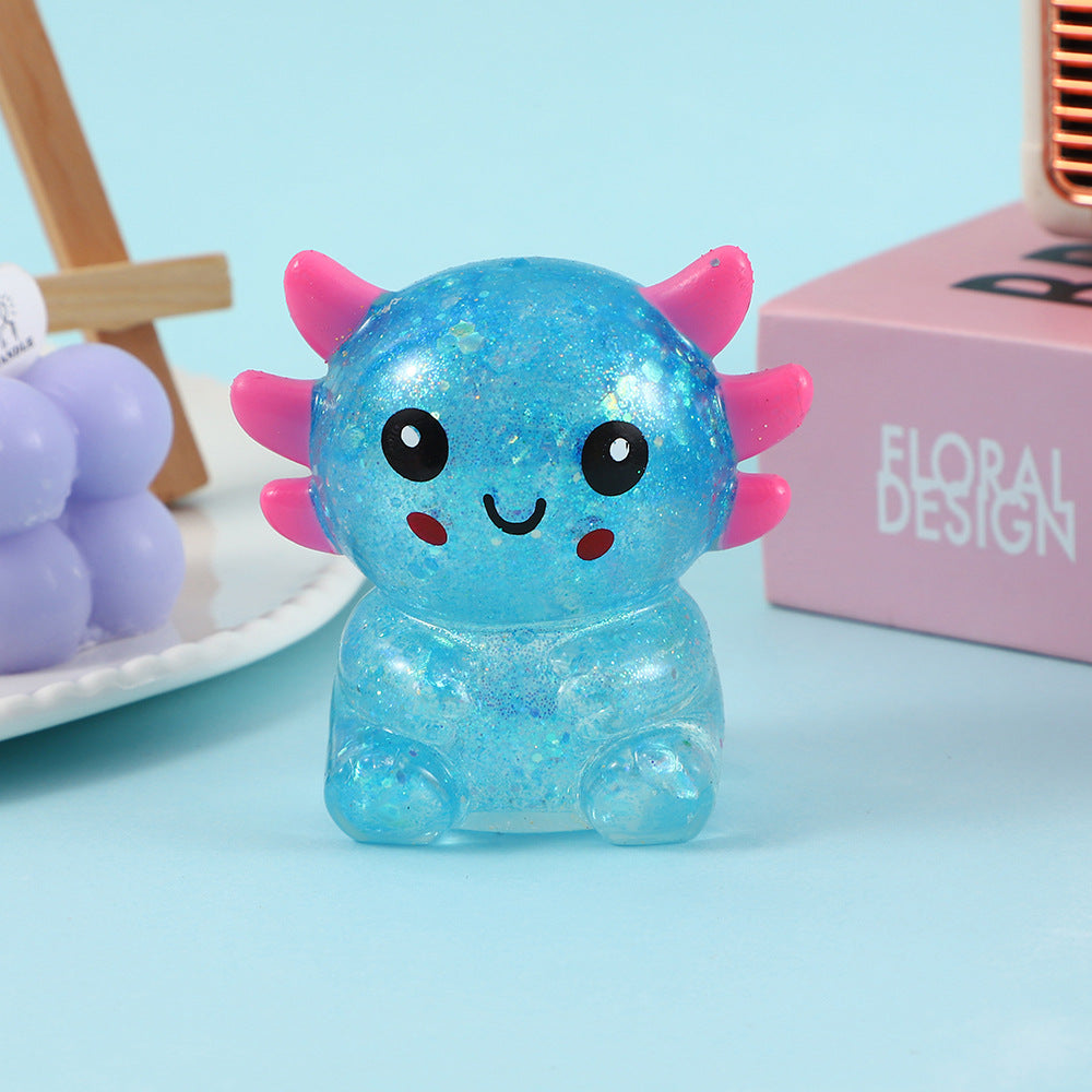 Sequin Axolotl Squishy Slow Rebound Stress Relief Toy