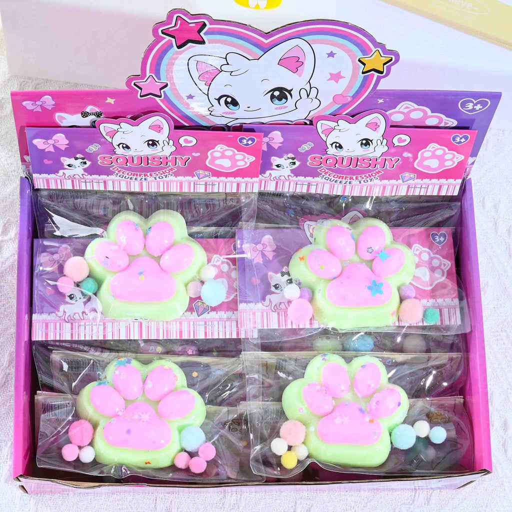 Super transparent crystal cat paw squeeze toy