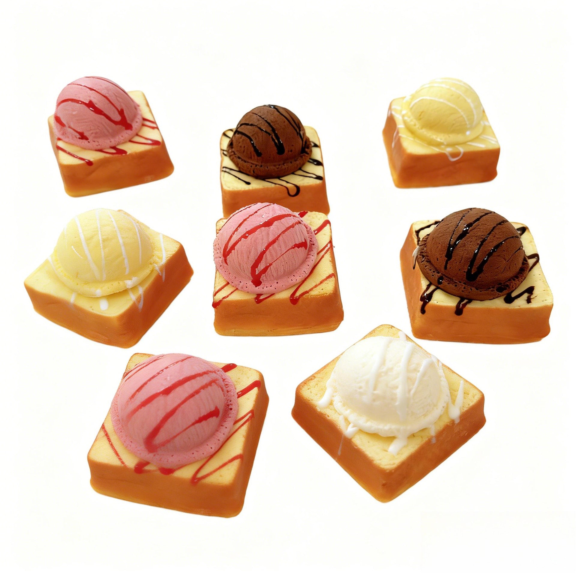Simulated Toast Ice Cream Bread Squishy Toy Stress Relief Ultra Slow Rebound Toy