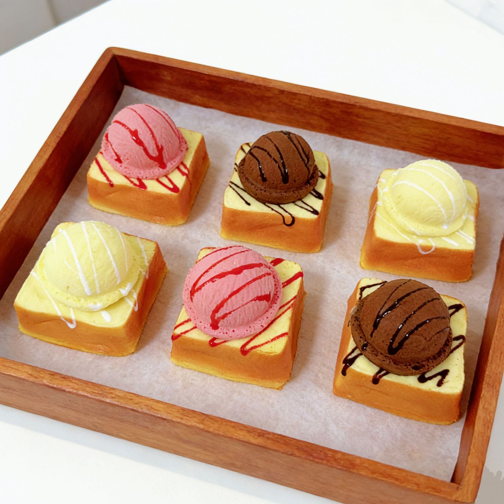 Simulated Toast Ice Cream Bread Squishy Toy Stress Relief Ultra Slow Rebound Toy